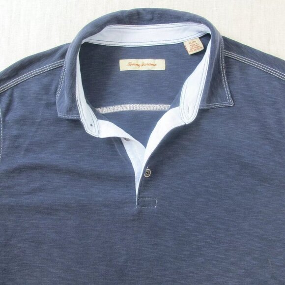 Tommy Bahama Polo Shirt Mens XL Navy Golf Performance Short Sleeve Slit Collared - Picture 3 of 11